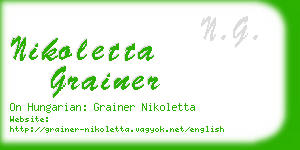 nikoletta grainer business card